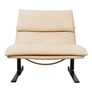 Onda Chair in Cream Leather by Giovanni Offredi for Saporiti Italia, 2000s For Sale
