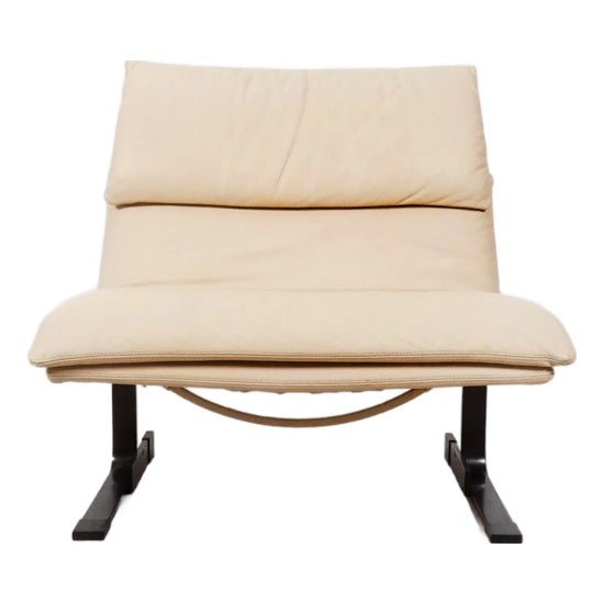 Onda Chair in Cream Leather by Giovanni Offredi for Saporiti Italia, 2000s For Sale