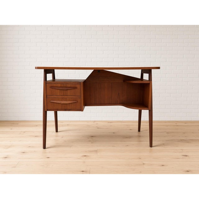 Danish Petite Teak Desk by Gunnar Nielsen for Tibergaard, 1960s For Sale - Image 13 of 13