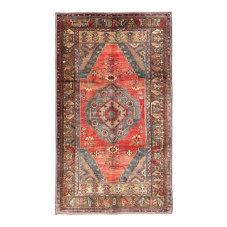 Antique Turkish Konya Rug, Hand-Knotted Wool, Geometric Design, 1930 For Sale