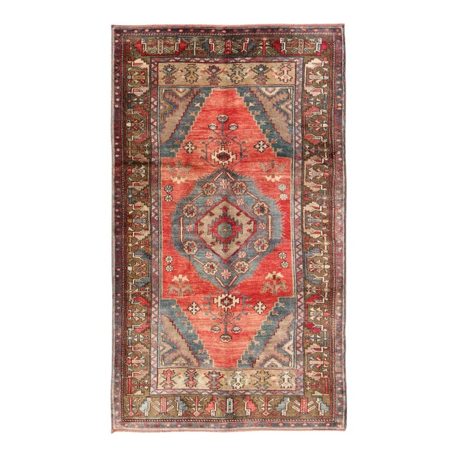 Antique Turkish Konya Rug, Hand-Knotted Wool, Geometric Design, 1930 For Sale