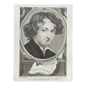 Anthony Van Dyck Antique Portrait Engraving