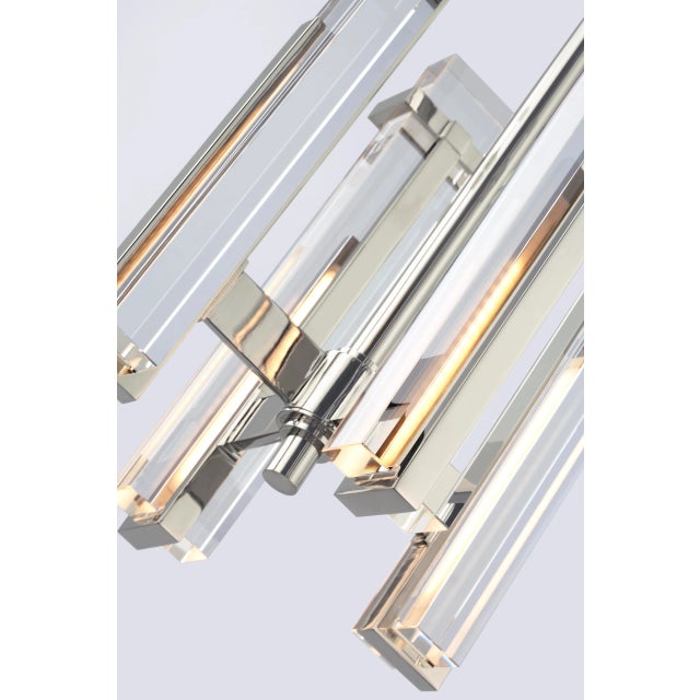 Malik Small Chandelier in Polished Nickel with Crystal Designer: Ian K. Fowler Fixture Height: 18.75" Min. Custom Height:...