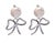 Pearls & Bows Earrings Sterling Silver, 2 Pieces For Sale