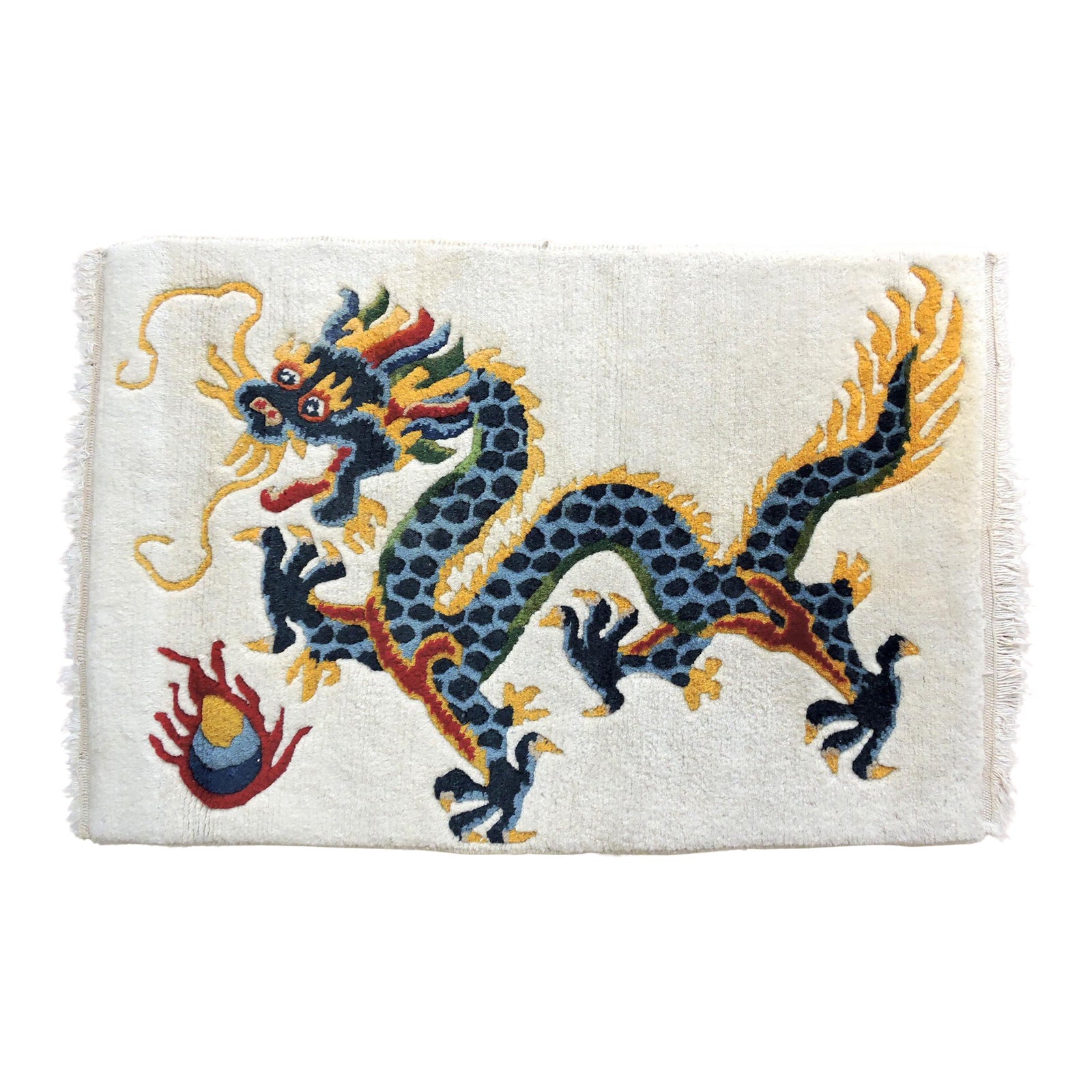 'Running Dragon' Oriental Wool Rug Chairish