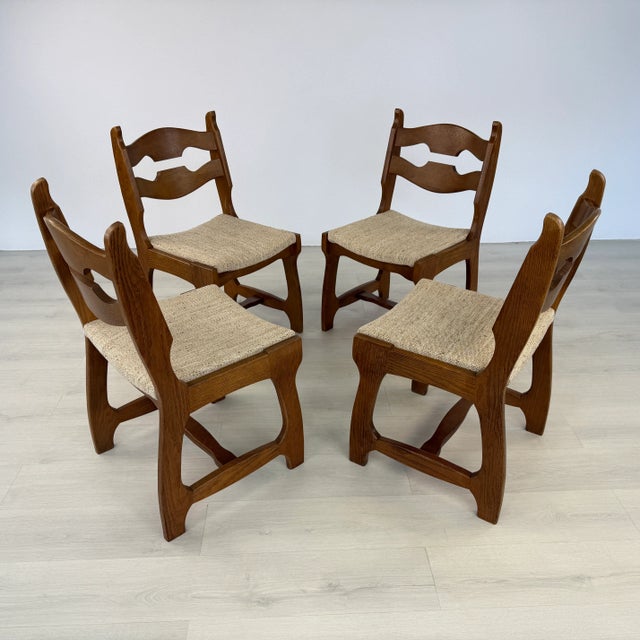 Wood Brutalist Razor Blade Dining Chairs – Set of 4 For Sale - Image 7 of 13