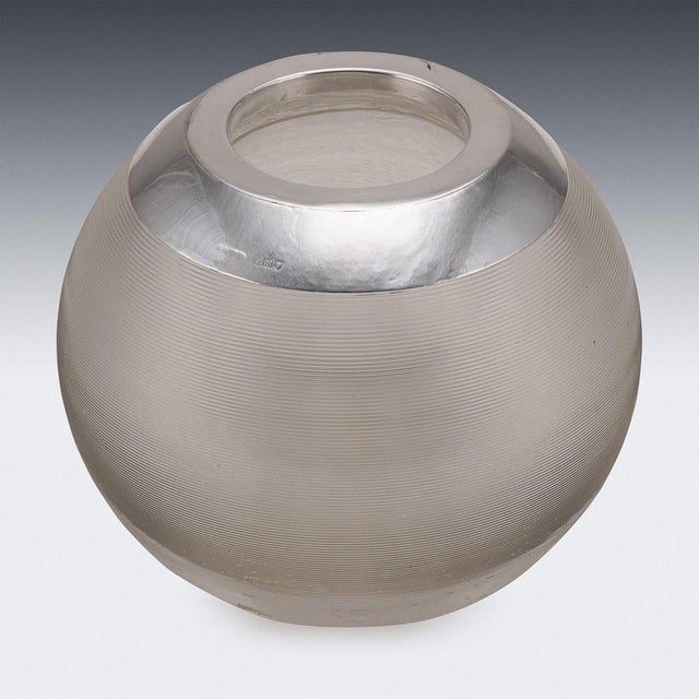 20th Century Silver-Mounted Glass Match Striker, London, 1913 For Sale - Image 3 of 8