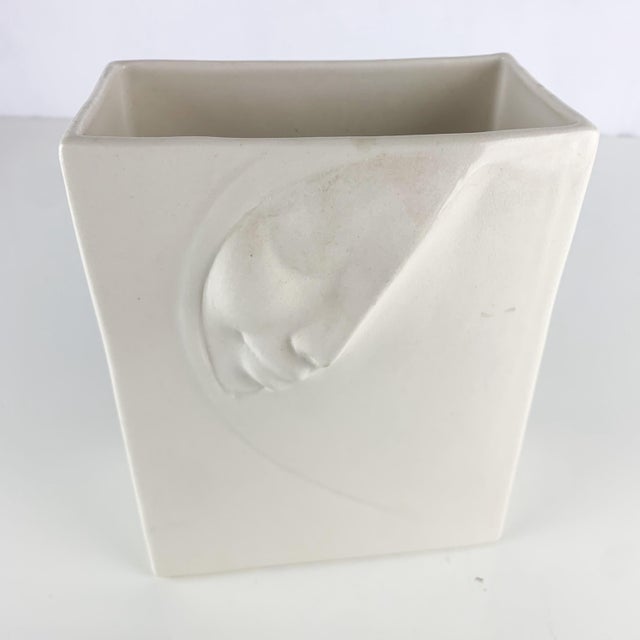 Vintage Sara Lund Style Yanny 1988 Porcelain 3d Face Vase Sculpture Pottery For Sale In Baltimore - Image 6 of 11