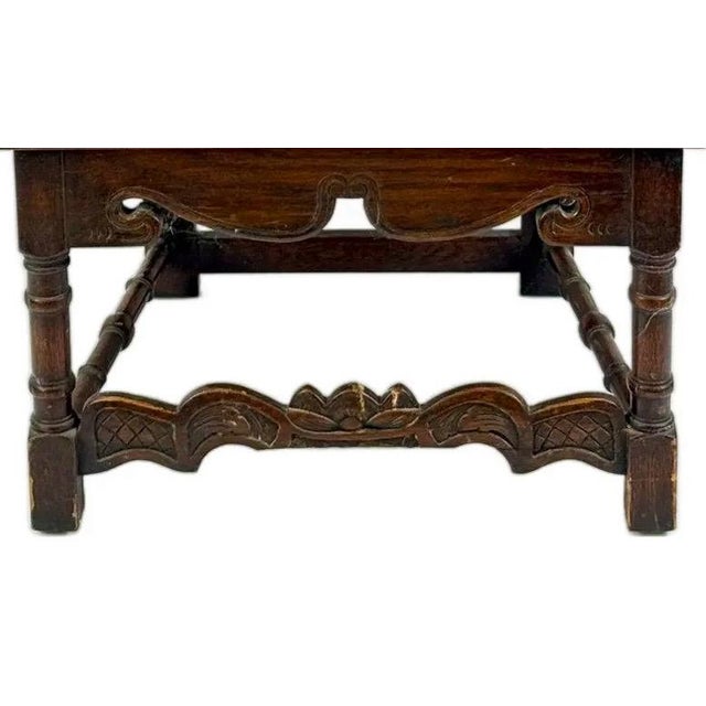 Rare Dated 1670 Museum-Quality 17th C. Charles II English Oak Yorkshire Wainscot Armchair For Sale - Image 9 of 13