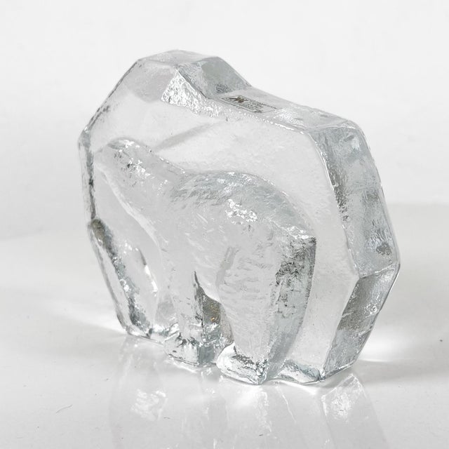 Handmade Polar Bear Crystal Art Glass Paperweight Magnor of Norway For Sale In San Diego - Image 6 of 12