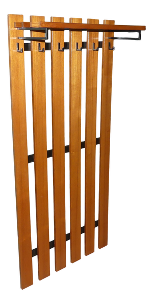 Vintage Wall-Mounted Coat Rack with Hat Shelf, 1960s