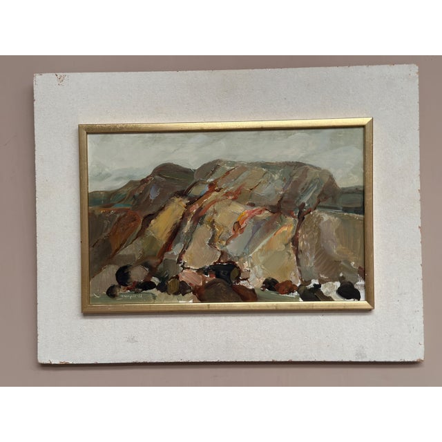 S.E. Hellqvist, Landscape Composition, 1968, Oil Painting on Board Formation, Framed For Sale - Image 7 of 15