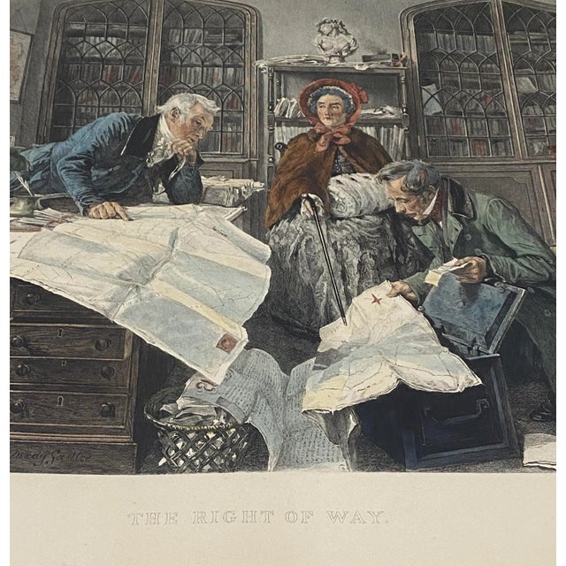 Dendly Sadler "The Right of Way" Antique Color Engraving c.1890 Hand Colored Engraving Dimensions 19" wide x 14" high....