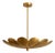 Handcrafted Brass Flower Chandelier, 4-Light Petal Pendant, Mid-Century Ceiling Fixture For Sale