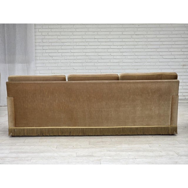 Danish 3-Seater Sofa in Honey Yellow Velour, 1970s For Sale - Image 11 of 17