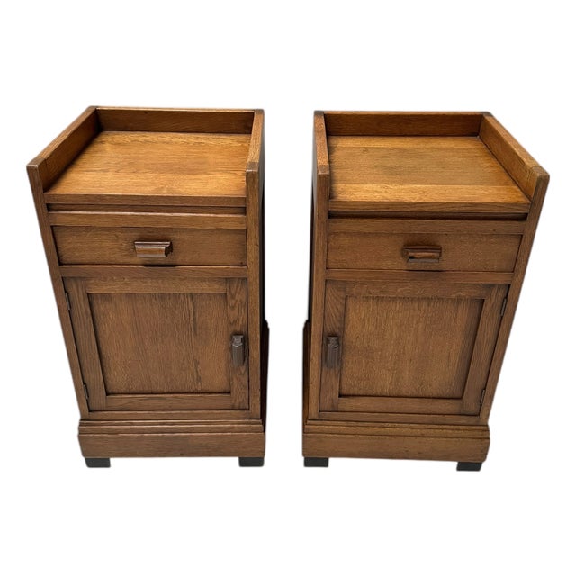 Vintage Art Deco Nightstands, 1920s, Set of 2 For Sale