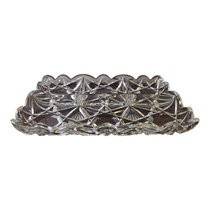 Vintage 1940s Tiffin-Franciscan Williamsburg Pressed Glass 4-Part Relish Tray