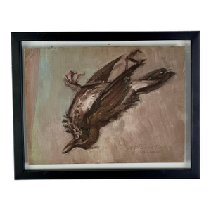 2 of 2 Framed Original O/B Painting of Bird, Signed McCarthy, Circa 1960