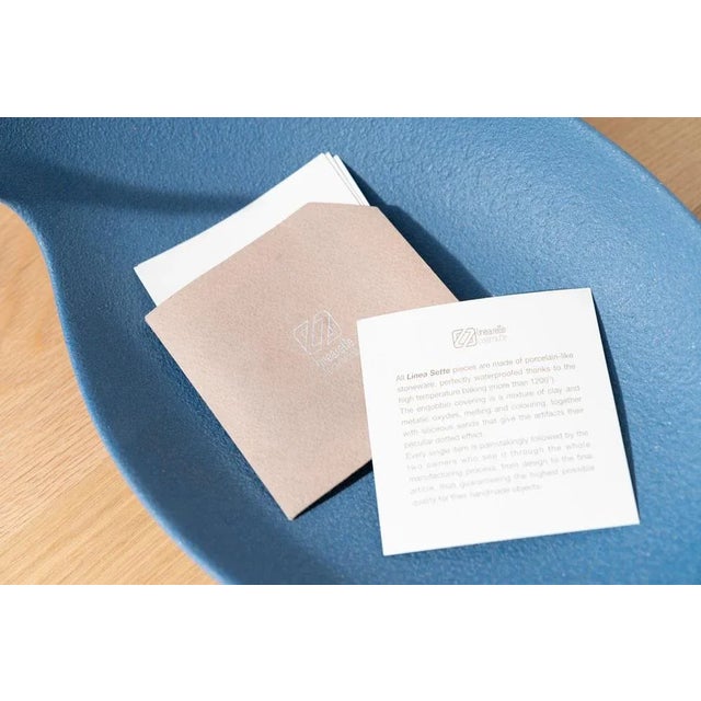 2000 - 2009 Blue Ceramic Home Accessories from Lineasette Ceramiche, 2000s, Set of 4 For Sale - Image 5 of 18