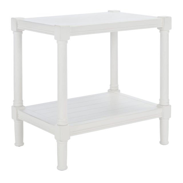 Wood Rafiki Rectangle Accent Table in Distressed White For Sale - Image 7 of 8
