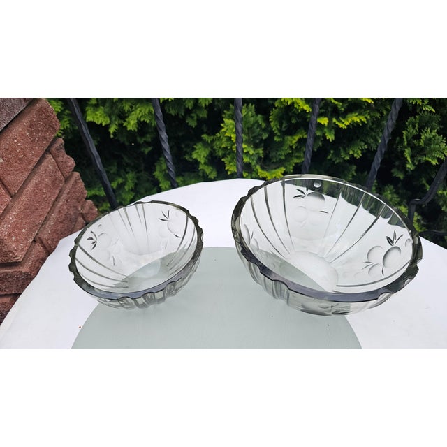 Art Deco Glass Serving Dishes from Hadeland Glassworks, 1930s, Set of 2 For Sale - Image 3 of 8