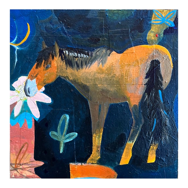 “Midnight Garden” a Horse Painting by LWren Walraven For Sale