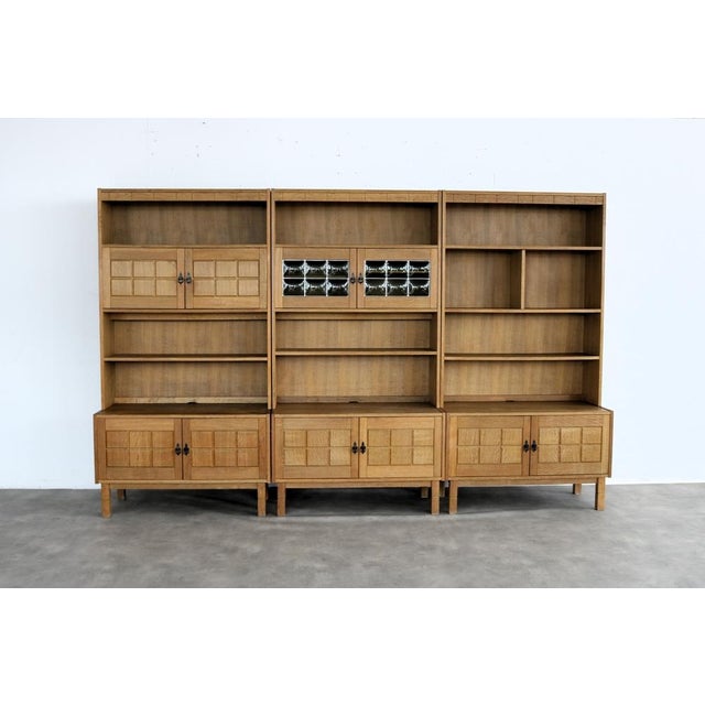 Mid-Century Modern Brutalist Danish Bookcase in Oak, 1960s For Sale - Image 3 of 11
