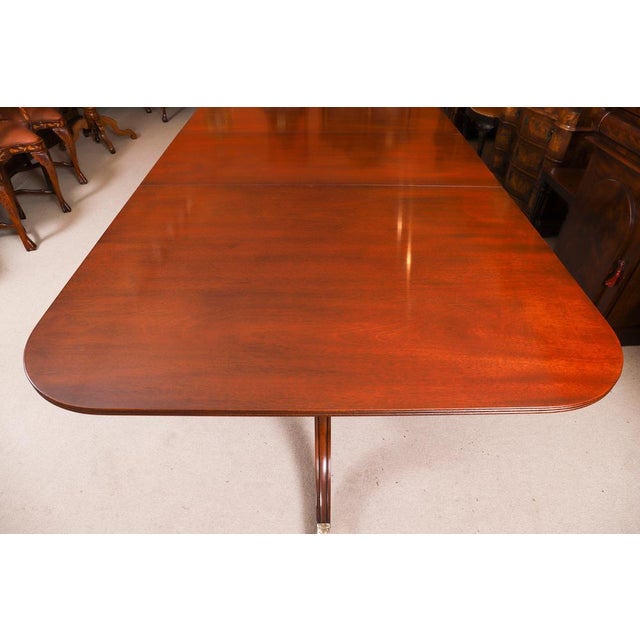 Antique Regency Revival Triple Pillar Dining Table Whytock & Reid 20th Century, 1890s For Sale - Image 13 of 17