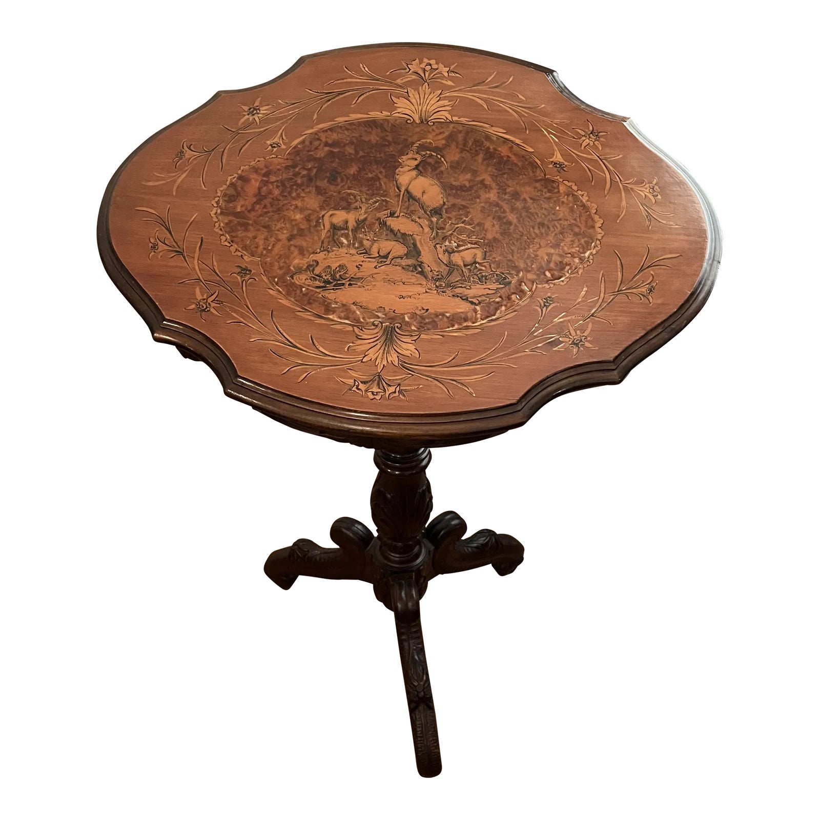 Antique 19th Century Vve HugglerHuggler Carved Black Forest Walnut