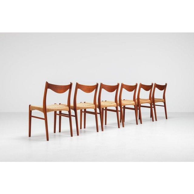 Teak Dining Chairs Glyngore by Arne Wahl Iversen, Denmark, 1960, Set of 6 For Sale - Image 3 of 17