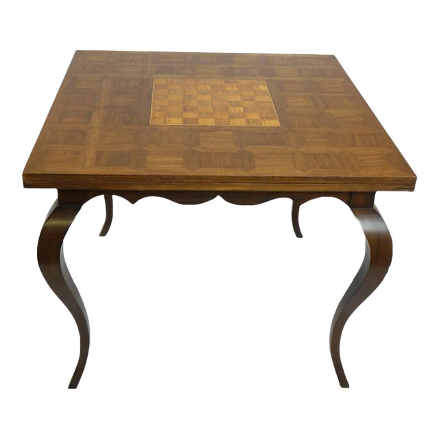 1970s Expandable Game Table With Chess Board For Sale