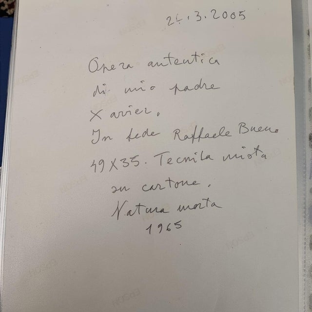 Xavier Bueno, Still Life, 1965, Mixed Media on Cardboard, Framed For Sale - Image 9 of 10