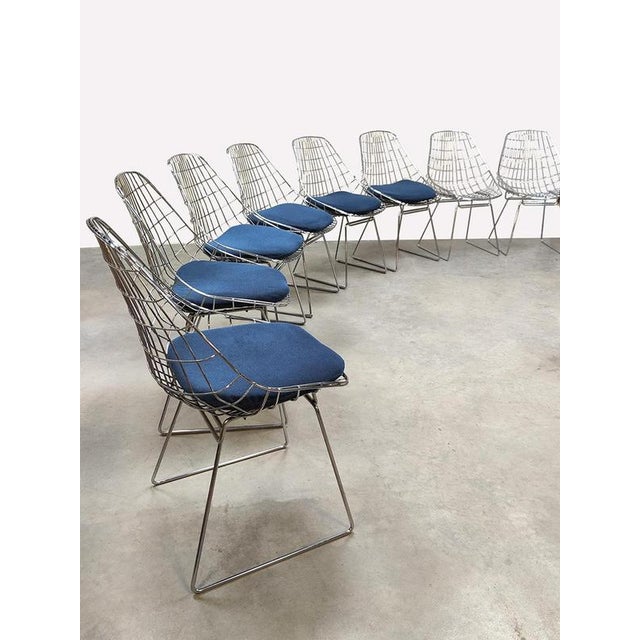 Vintage Dutch SM05 Wire Chairs by Cees Braakman for Pastoe, 1950s, Set of 8 For Sale - Image 8 of 8