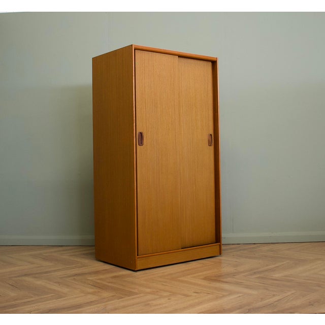 Wood Teak Double Sliding Door Wardrobe from Austinsuite, 1960s For Sale - Image 7 of 12