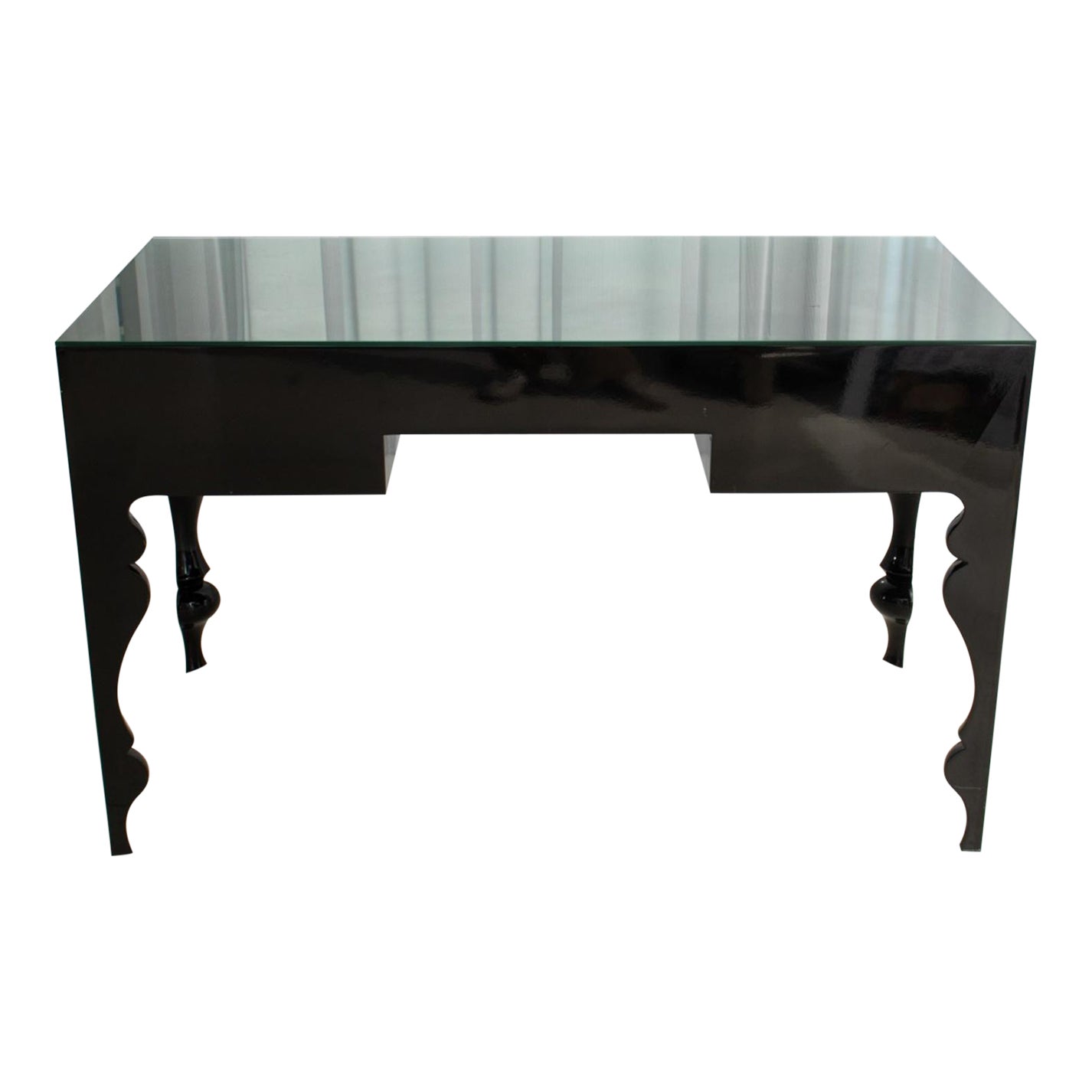 Reeves Design Black Glass Top Vanity Table Chairish