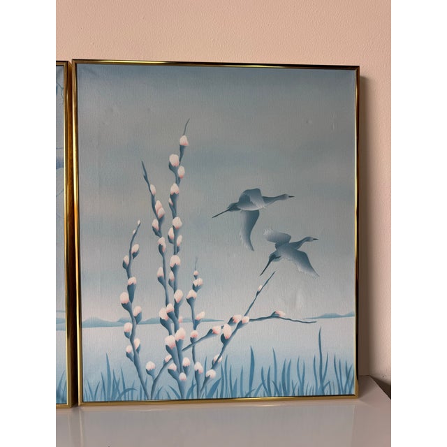 1980’s Vintage Tropical Night Life Oil on Canvas Paintings – A Pair – Signed For Sale In Miami - Image 6 of 12