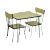 Mid-Century Modern Wrought Iron & Formica Childs Table and 2 Chair Kitchen Set For Sale