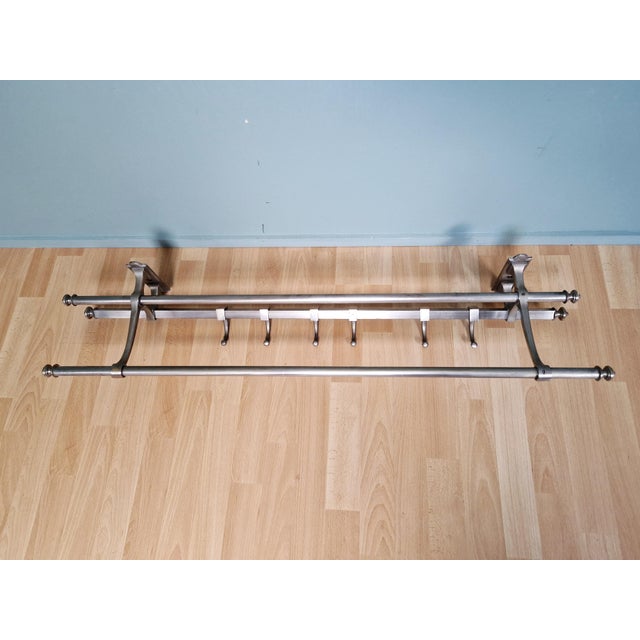 Art Deco Wall-Mounted Coat Rack in Nickel-Plated Brass, 1920s For Sale - Image 10 of 15