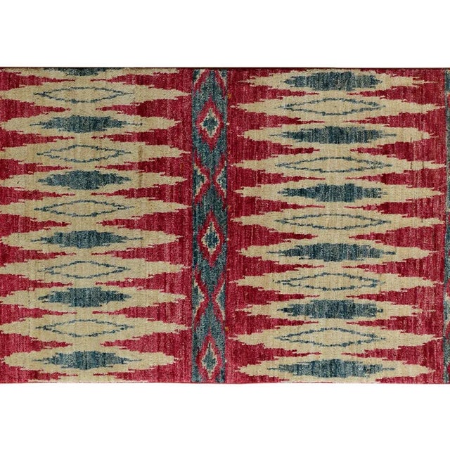 1990s 1990s Modern Kafkaz Pink Green Wool Runner - 2'7" X 7'5" For Sale - Image 5 of 8