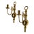 Late 20th Century Mid-Century Modern Cast Brass Candle Holder Wall Sconces - A Pair For Sale