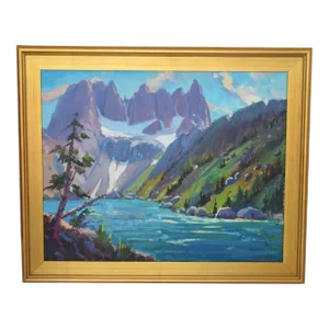 Silvio Silvestri, Listed Artist Minarets Mammoth Lake California Oil Painting Including the Antiqued Gold Wood Frame