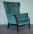 Set of Vintage Blue Fabric Wingback Chairs For Sale - Image 12 of 18