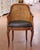 French 19th Century French Louis XV Walnut Double Caned Armchair With Leather Cushion For Sale - Image 3 of 11