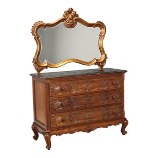 Baroque Style Chest of Drawers in Walnut For Sale