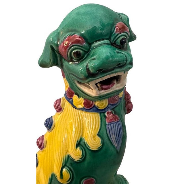 Mid 20th Century Mid 20th Century Chinese-Marked Porcelain Guardian Food Dog For Sale - Image 5 of 10