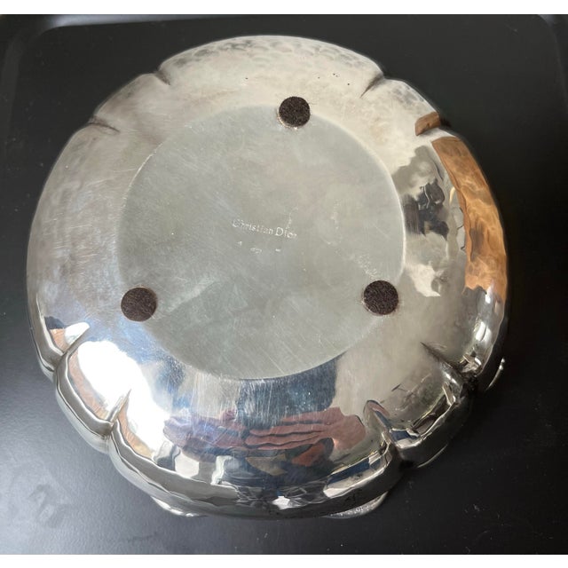1960s 1960s Christian Dior Silver Plate Pleated Bowl For Sale - Image 5 of 9