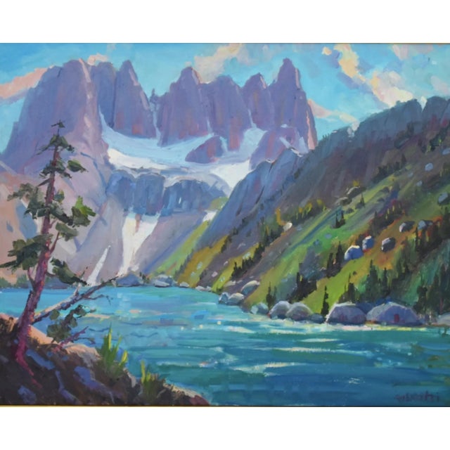 Silvio Silvestri, Listed Artist Minarets Mammoth Lake California Oil Painting Including the Antiqued Gold Wood Frame For Sale In Los Angeles - Image 6 of 12