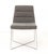 Ligne Roset Gray Suede Upholstered Side Chair, on a chrome-plated base, "Ligne Roset / made in France" label to underside....
