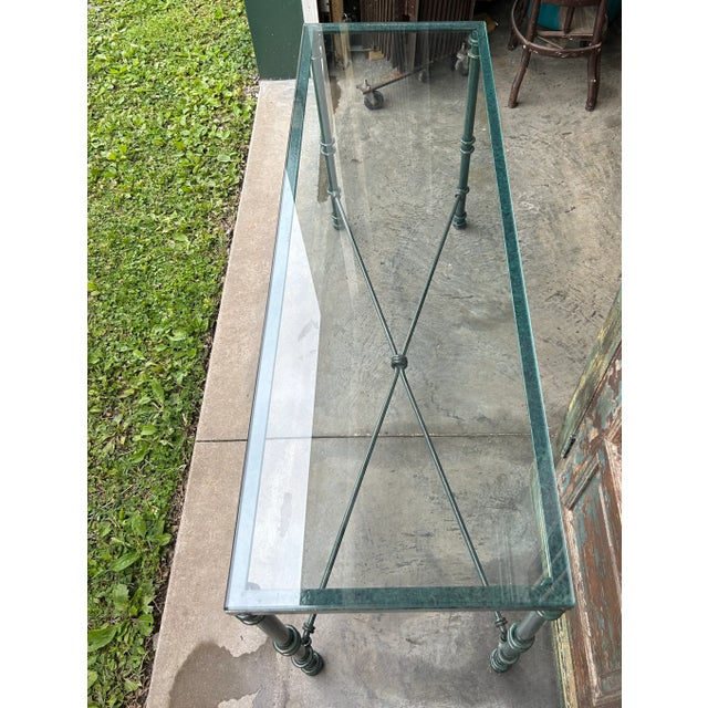 Mid-Century Modern 1970s Vintage Wrought Iron Sofa Table For Sale - Image 3 of 8