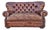 5 Foot Restoration Hardware Churchill Tufted Leather Sofa Loveseat For Sale